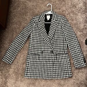 Stylish Oversized Plaid Blazer